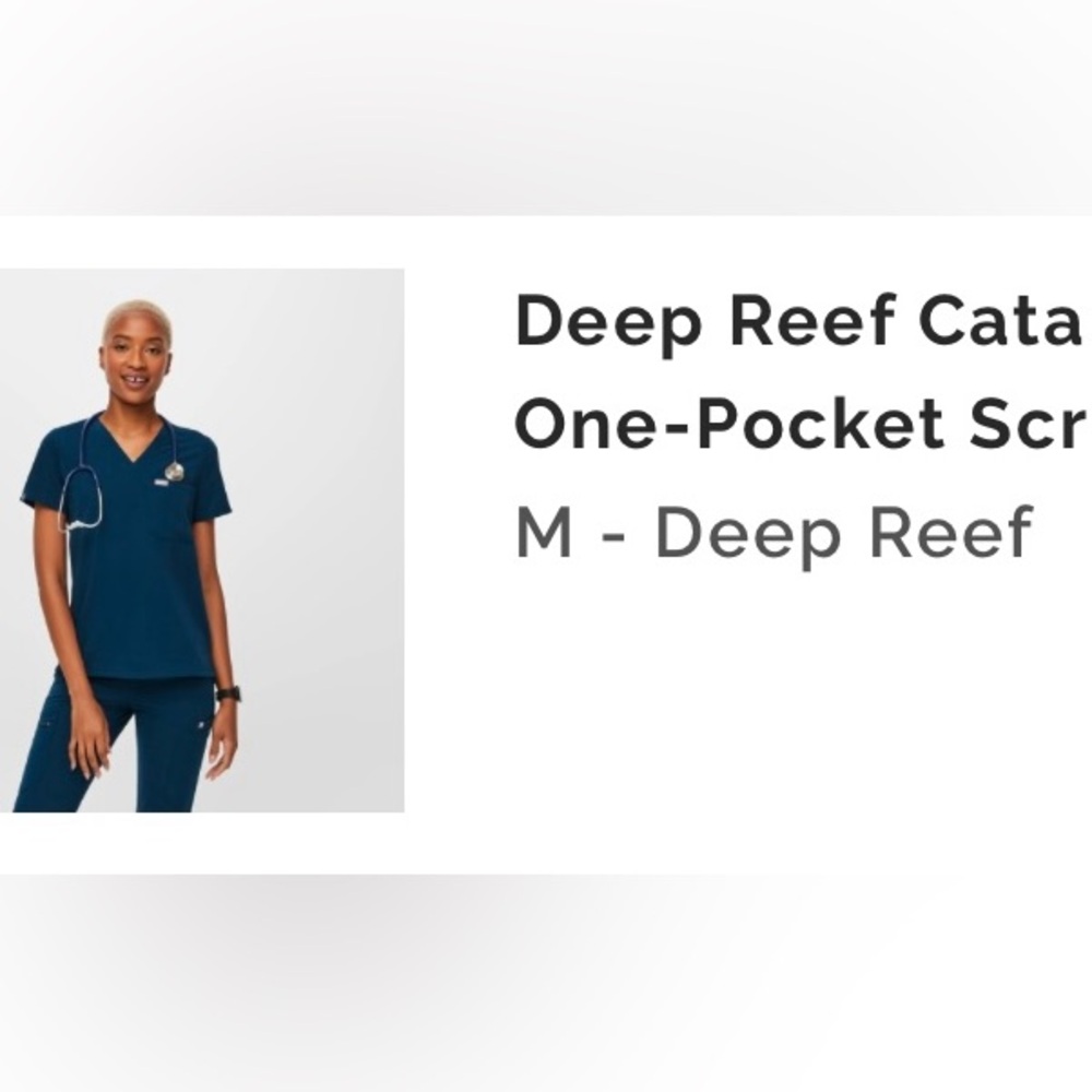 FIGS SCRUBS DEEP REEF CATARINA ONE POCKET SIZE MEDIUM